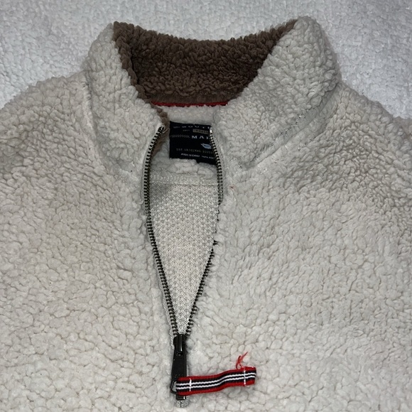 Southern Marsh size large Appalachian Pile Sherpa Pullover oatmeal & light brown - Picture 10 of 14